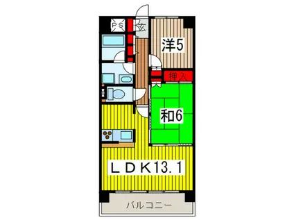 プリムベール南浦和(2LDK/3階)の間取り写真