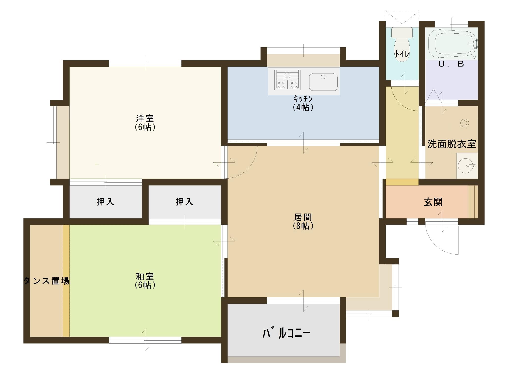 メゾン高屋敷(2LDK/2階)の間取り写真