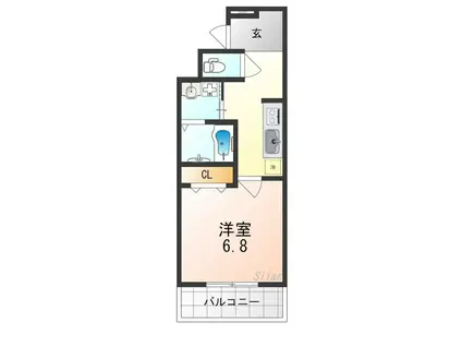 フジパレス八戸ノ里II番館(1K/1階)の間取り写真