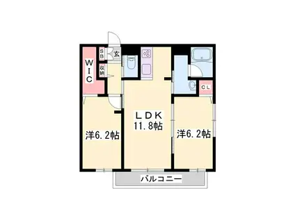 シャーメゾン・クライム(2LDK/1階)の間取り写真