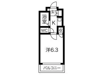 コーポYOU A棟(ワンルーム/3階)の間取り写真