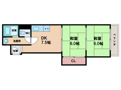 サンライズハヤシ(2DK/4階)の間取り写真