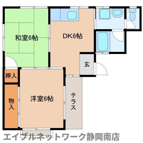 アメニティ亀創(2DK/1階)の間取り写真