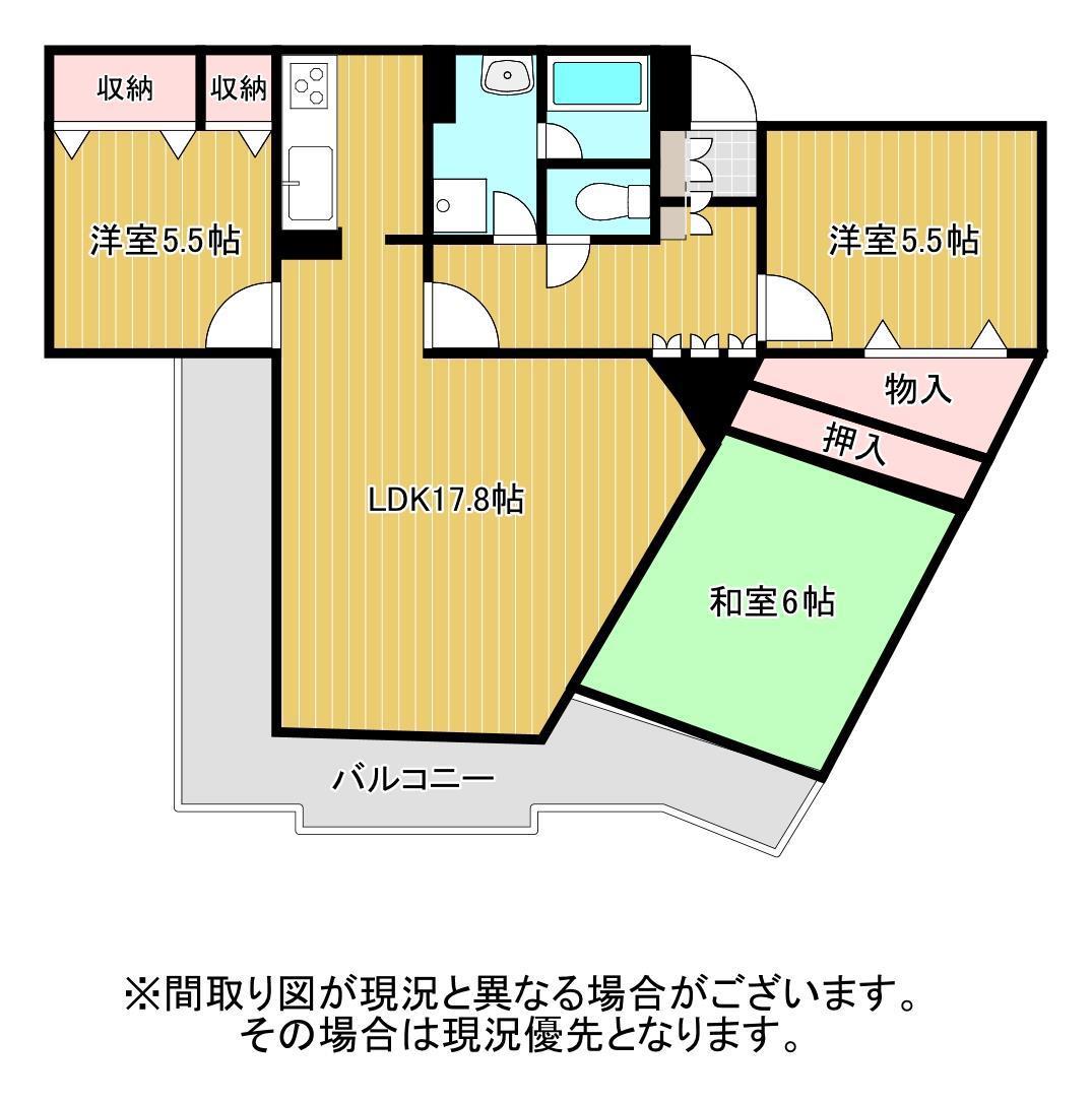コンフォール安東(3LDK/1階)の間取り写真