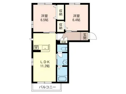 フォレストステ-ジ(2LDK/2階)の間取り写真