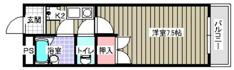 エメローズ丸之内(1K/2階)の間取り写真