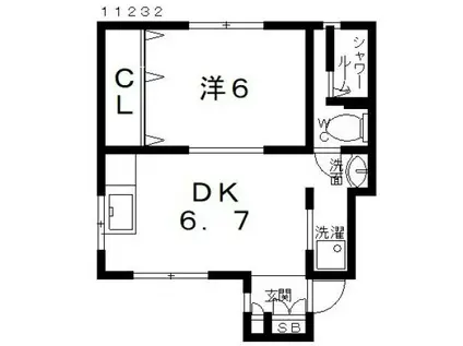 オレンジマンション(1DK/3階)の間取り写真