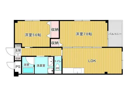 メゾンアカシ(2LDK/3階)の間取り写真