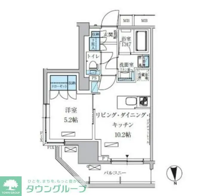 パークアクシス上野三丁目 8階階 間取り