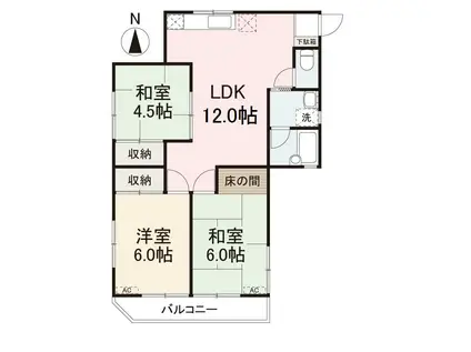 さつきヶ丘ハイツ(3LDK/2階)の間取り写真