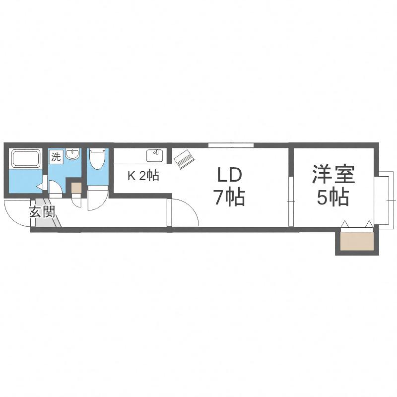 フロルドゥコルザII(1LDK/3階)の間取り写真