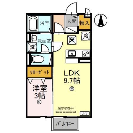 ウエストハイツ・セントラルハイツ セントラルハイツ(1LDK/1階)の間取り写真