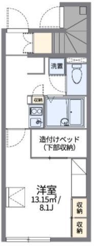 レオパレスこまつしま(1K/1階)の間取り写真