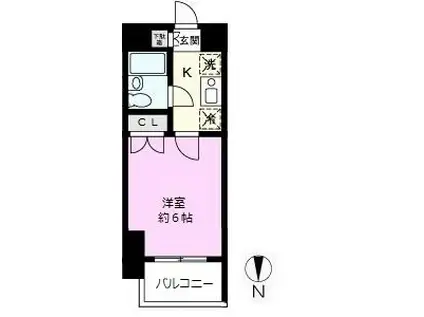 アネックス蒲生西町(1K/6階)の間取り写真