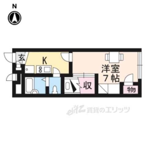 レオパレスよほろ(1K/1階)の間取り写真