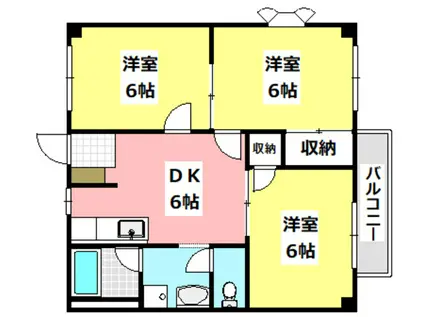 メゾンぷれじゅーる(3DK/2階)の間取り写真