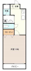 クリエイティブ河田(1K/2階)の間取り写真