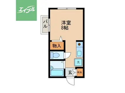 パージュ弐番館(ワンルーム/1階)の間取り写真