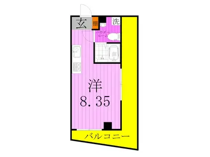 TRIAS.K トリアスケー(ワンルーム/4階)の間取り写真