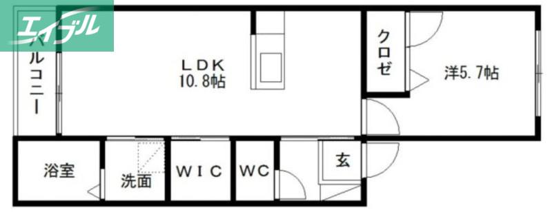 豊成Yハウス(1LDK/1階)の間取り写真