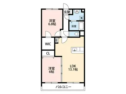 グランストーク波音(2LDK/2階)の間取り写真
