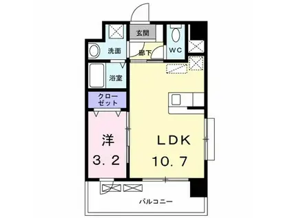 リアングォーム(1LDK/3階)の間取り写真