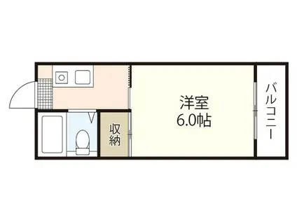 ライフワン美の里ONE(1K/1階)の間取り写真