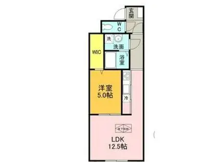 モデラート(1LDK/1階)の間取り写真