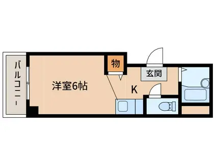 有馬パレス西中島(1K/4階)の間取り写真