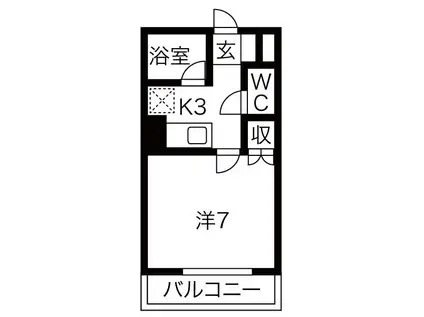 PROXY SQUARE 植田西(1K/1階)の間取り写真