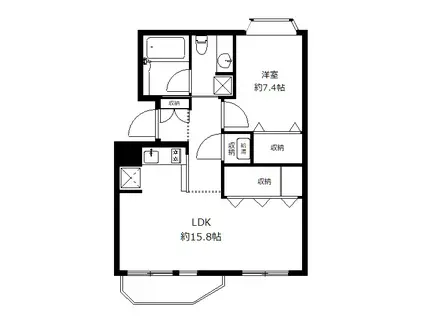 ブランシール碑文谷(1LDK/3階)の間取り写真