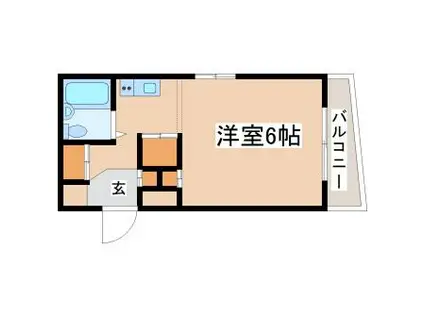 ラムール西舞子(ワンルーム/2階)の間取り写真