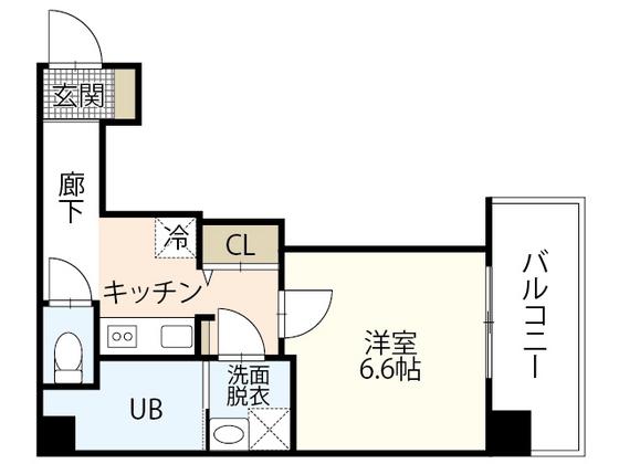 エクセル中広(1K/4階)の間取り写真