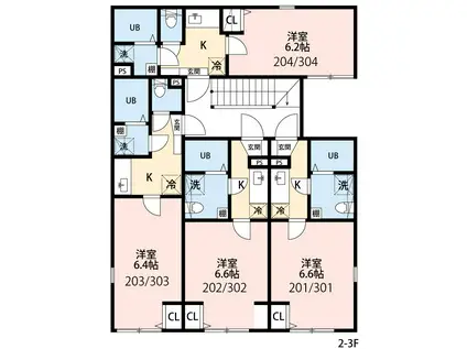 ルテナントお花茶屋(1K/2階)の間取り写真