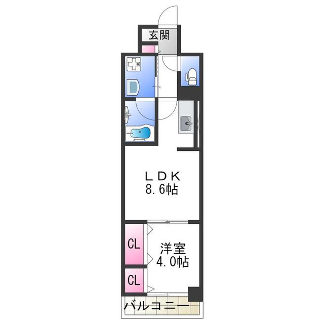 リアライズ小路駅前(1LDK/10階)の間取り写真