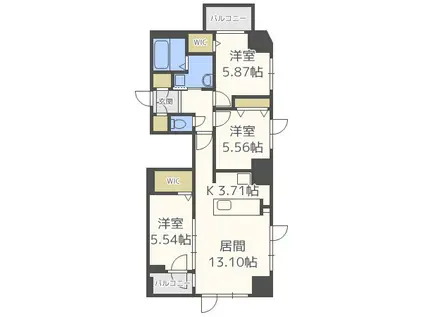 F022円山(3LDK/2階)の間取り写真