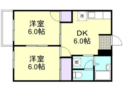 エルディム真木 A(2DK/1階)の間取り写真