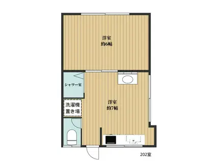 ヨシダアパート(1DK/2階)の間取り写真