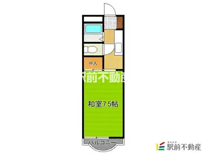 B-INハウス鳥栖(1K/2階)の間取り写真