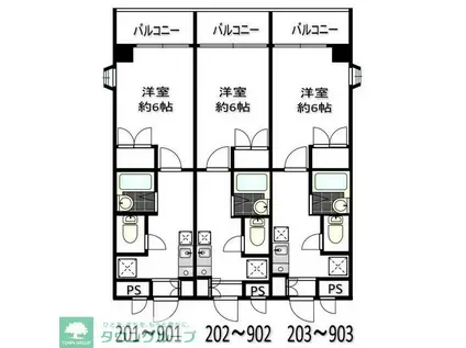 アーバンハイツI(1K/4階)の間取り写真