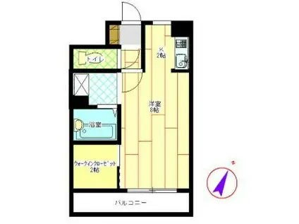 グランミュール・フミ(1K/2階)の間取り写真