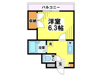 エクセレント調布(1K/3階)の間取り写真