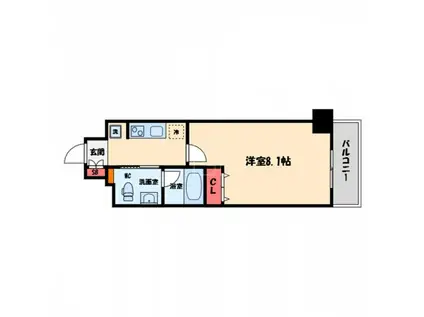 GROOVE-NIPPONBASHI(1K/3階)の間取り写真