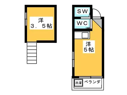 プチハイムK(ワンルーム/1階)の間取り写真