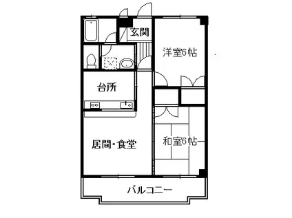 パルティールイチカワ(2LDK/3階)の間取り写真