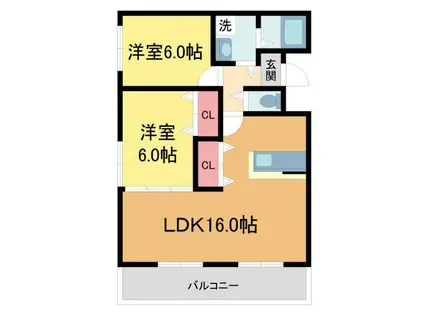 清保アイレックスコート(2LDK/4階)の間取り写真