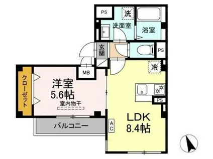 SKYE′S RESIDENCE塚越(1LDK/1階)の間取り写真