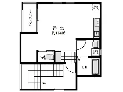 MAISON BLANCHE(ワンルーム/2階)の間取り写真