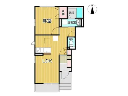 ローバーハイムA(1LDK/1階)の間取り写真