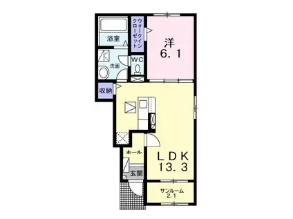 サンイースト(1LDK/1階)の間取り写真